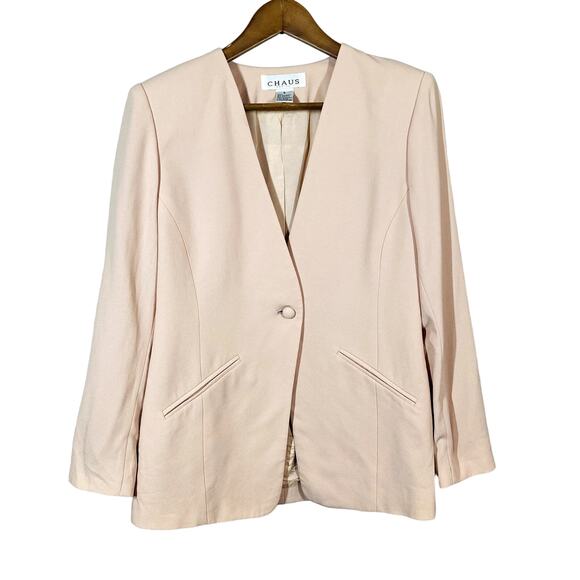 Chaus Petite Single Button Blazer Blush Career - 6 - Picture 1 of 4